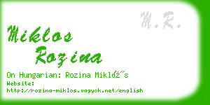 miklos rozina business card
